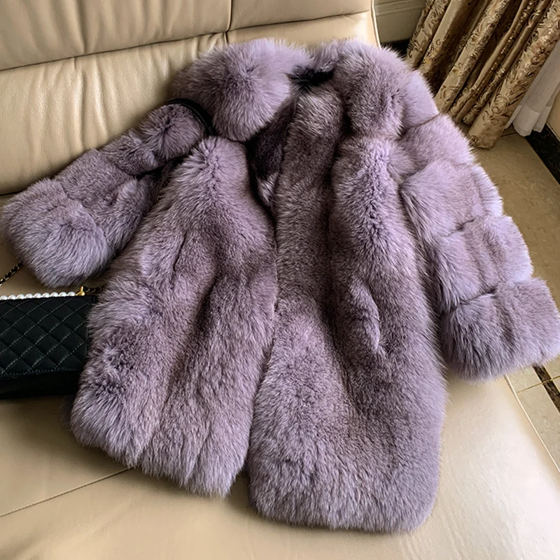 

long ladies women real natural fur coat 2021 new arraival fox