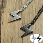 Vnox мужское ожерелье с надписью Z, Черное и винтажное ожерелье из нержавеющей стали в форме молнии, мужские аксессуары для воротника
