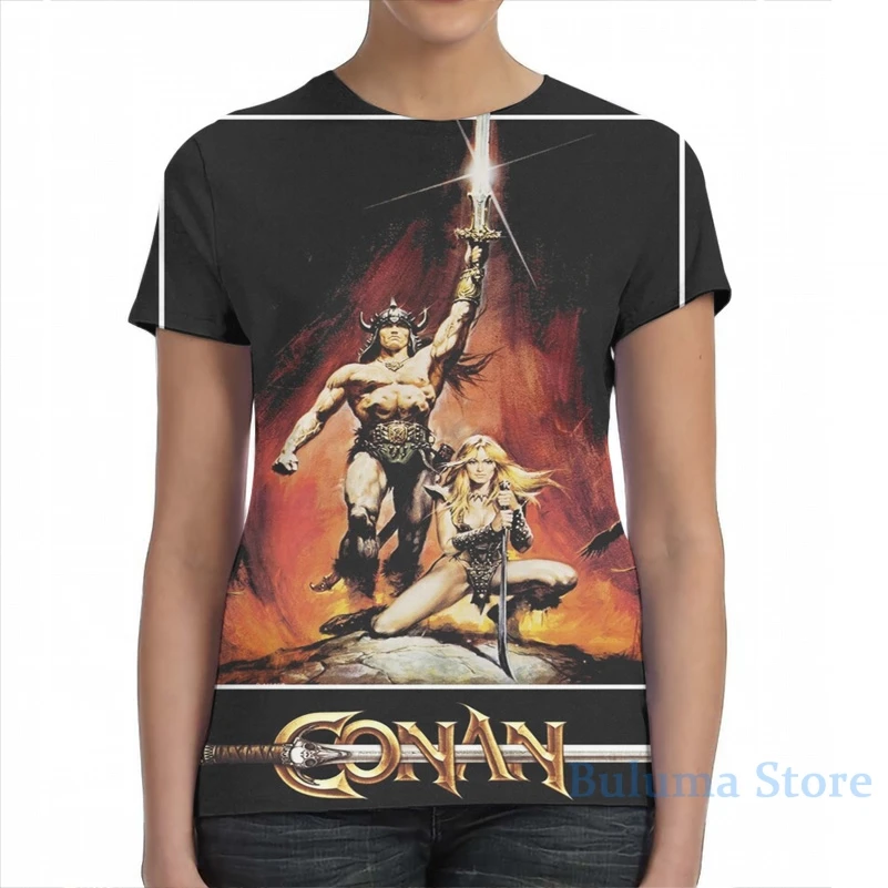 Мужская/женская футболка Conan The труд­ар­р (2) модная со сплошным принтом для