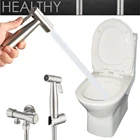 Ручной распылитель для унитаза, комплект для биде из нержавеющей стали, ручной распылитель для ванной, насадка для душа, самоочищающаяся