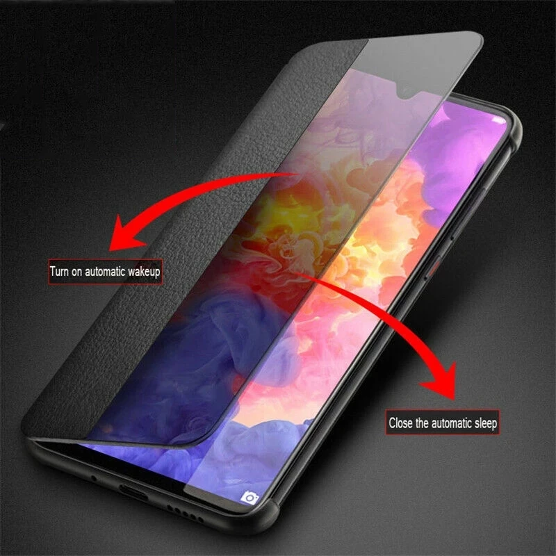 Кожаный флип-чехол Smart View для Honor 9A 9S 9C 9X 30 30S 20 20S 20E 8X чехол 7A Pro 7C 10 Lite 10i 8S Prime Nova 5T |