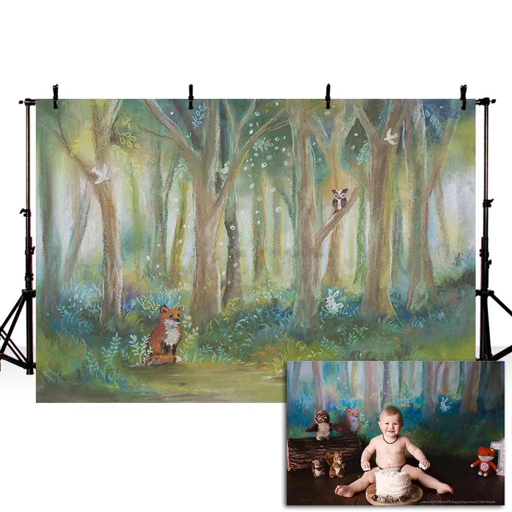 Фотофон Mehofond картина маслом с изображением леса День Рождения фотография