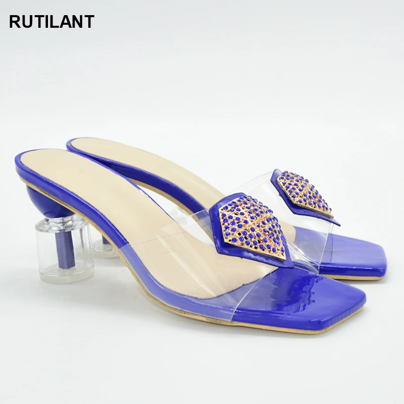 

The latest new product fashion Italian women's wedding shoes women's shoes Nigeria high-heel slippers party women's shoes