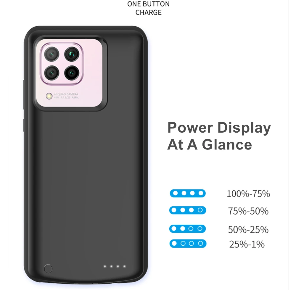 Чехол для Huawei Nova 6 SE чехол аккумулятора 6800 мАч зарядного устройства смартфона