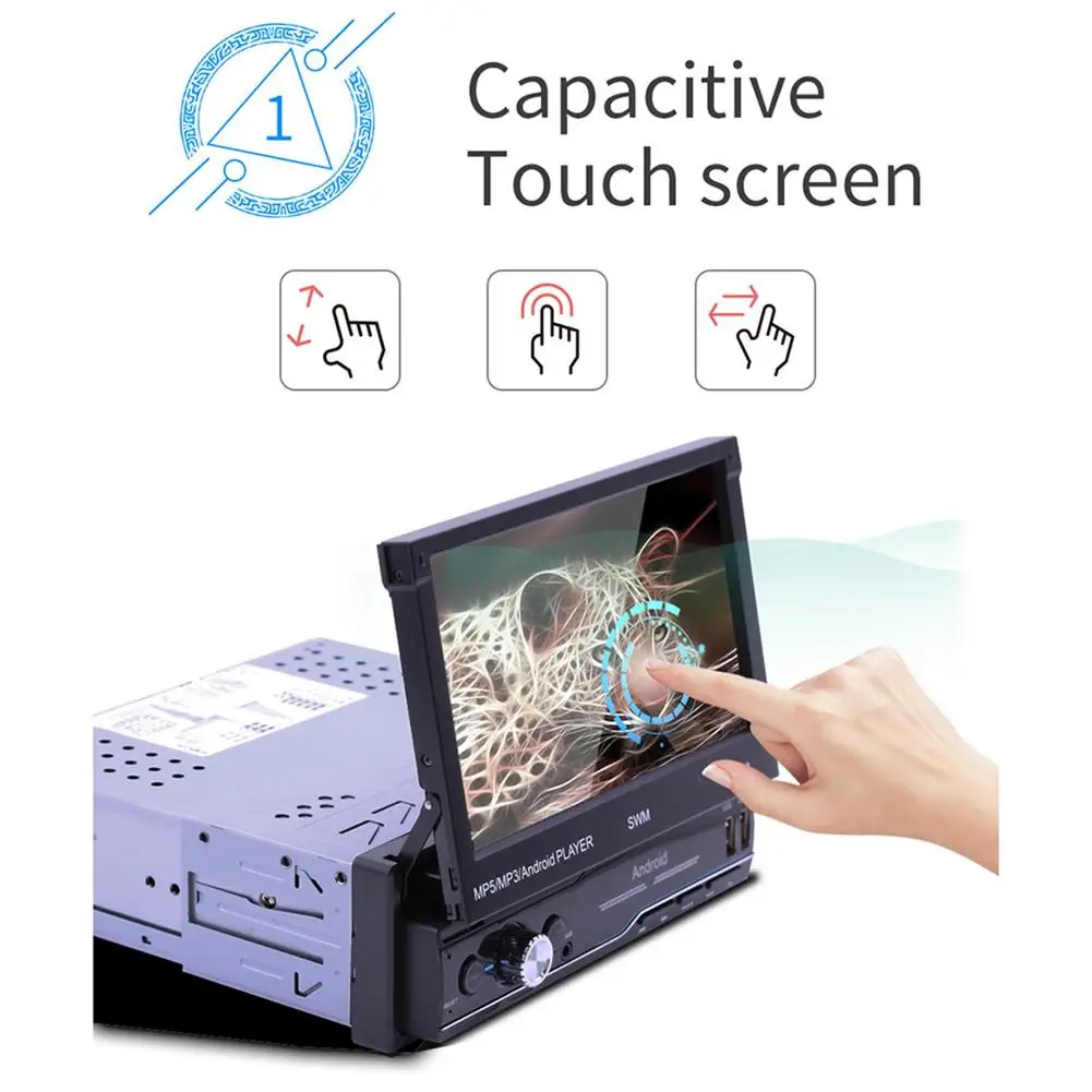 Автомагнитола выдвижной автомобильный радиоприемник 1 Din Android 7 дюймов