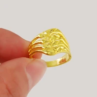 female original pure 24k gold rings gifts water wavy shape rings fine jewelry accessories wedding engagement rings for women