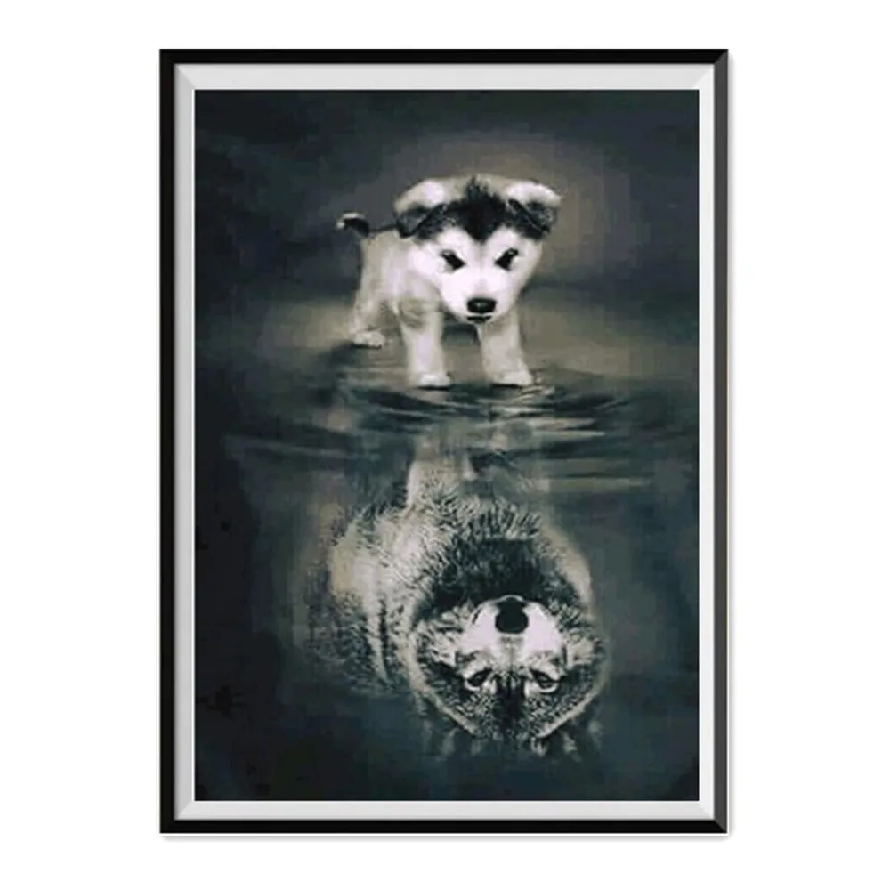 5D алмазная живопись милое животное мишка тедди круглая Алмазная вышивка мозаика