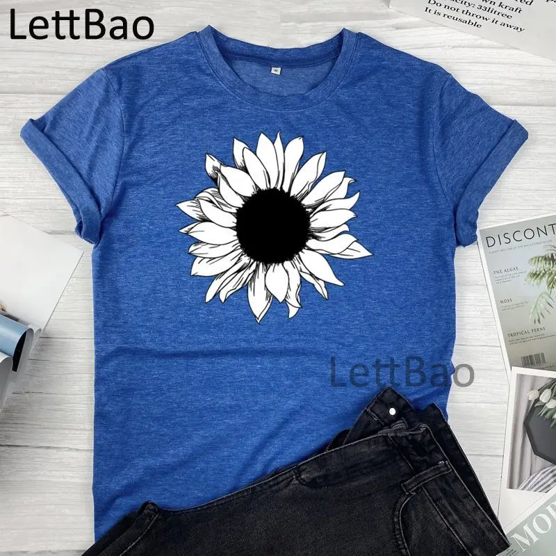

Sunflower Women T Shirt 2021 Fashion Tshirt Women Summer Casual Short Sleeve 2021 New Fashion O-Neck Streetwear Cotton T-Shirts