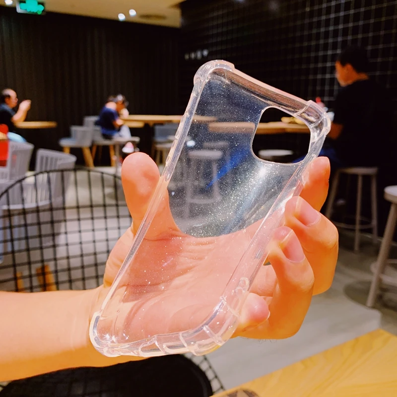 360 градусов подушка безопасности DropProof Блестящий Прозрачный мягкий силиконовый