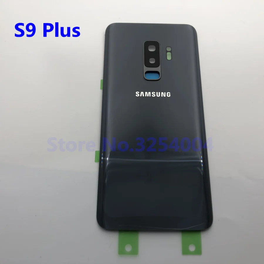 S9 Plus Gray Чехол на заднюю батарейку S9 для samsung Galaxy S9 Plus G960F G965F Задняя стеклянная крышка корпуса+ клей+ рамка для объектива камеры - Цвет: S9 Plus Gray