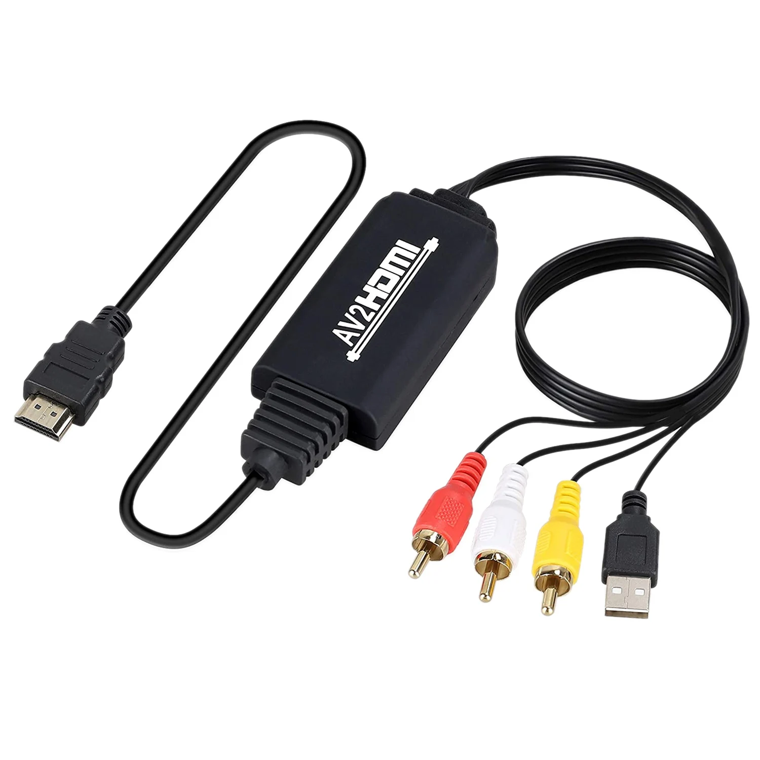 Новый RCA к HDMI конвертер o с USB кабель для зарядки Мини AV 3RCA CVBS композитный 1080P