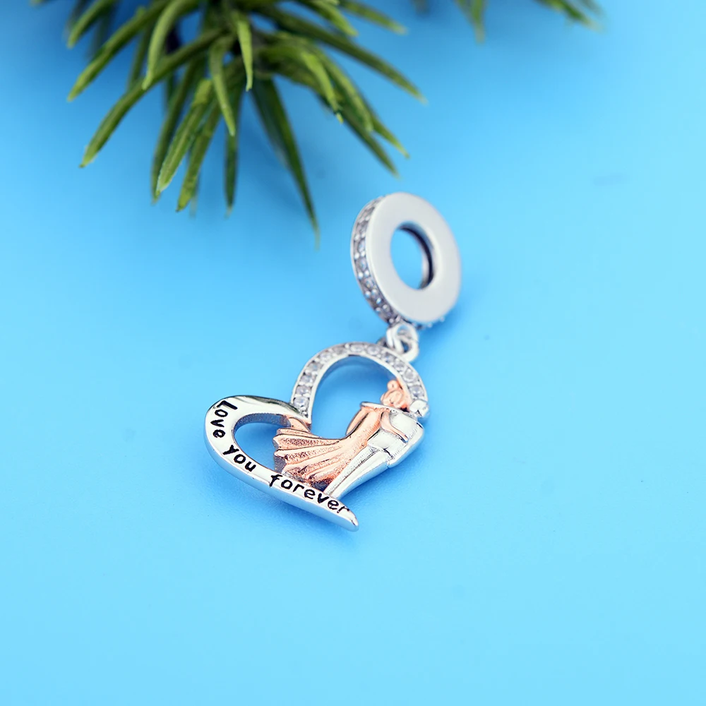 

Fit Original Charm Bracelet Authentic 925 Silver Heart Boy And Girl Fall In Love Forever Bead For Making Women Berloque 2021