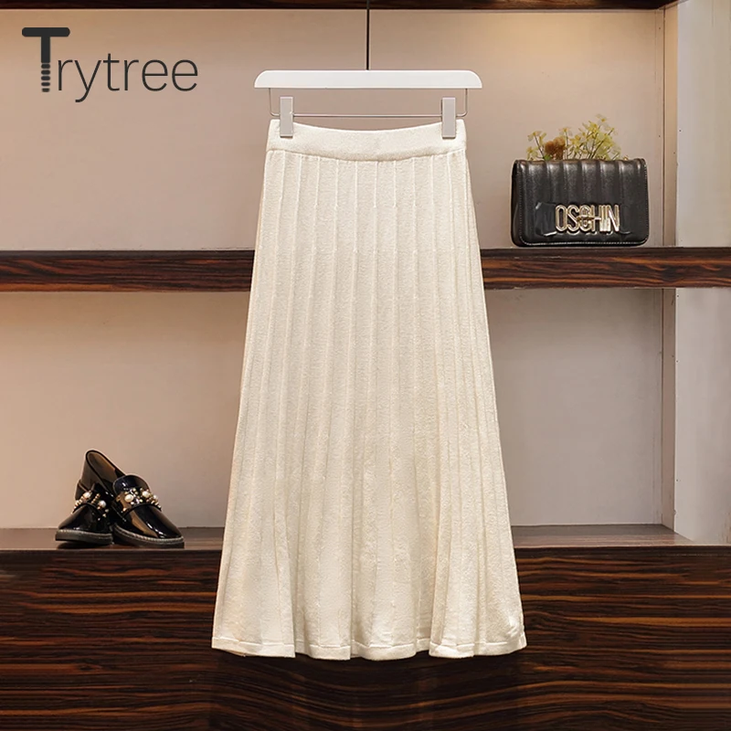 Trytree 2019 осенне зимний женский комплект из двух предметов повседневный Вязаный