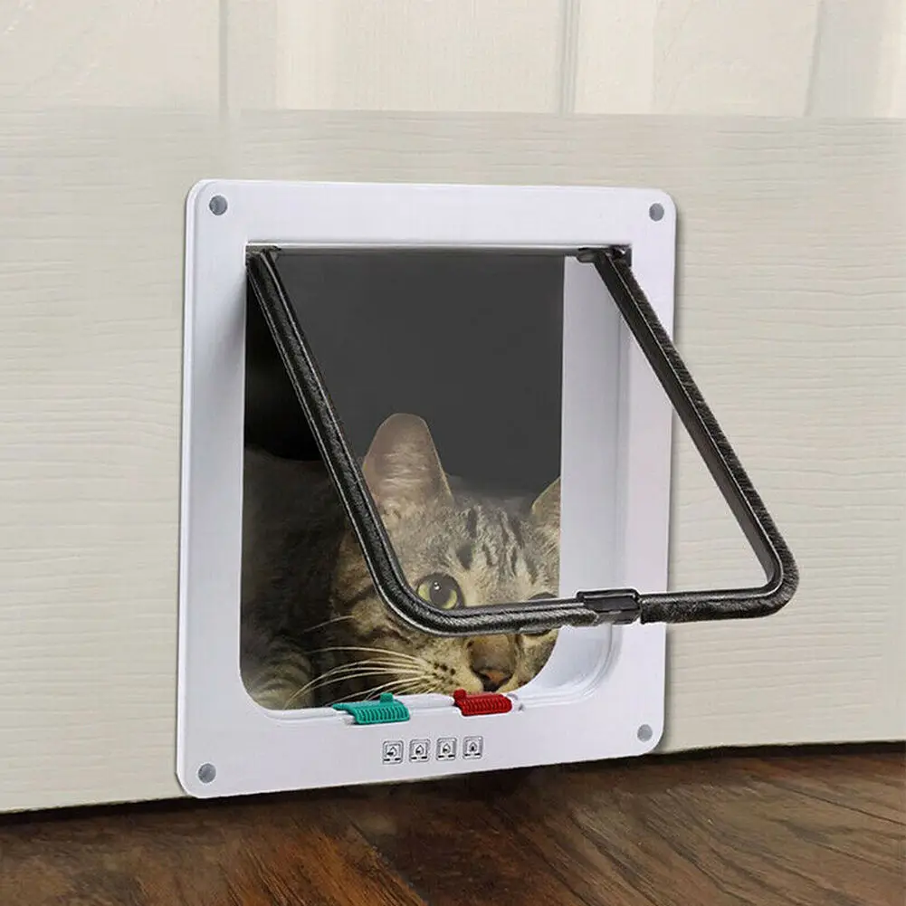 4-ходовая Запираемая откидная дверь для собак и кошек охранная из АБС-пластика S/M/L