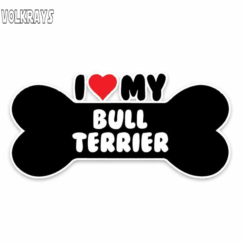 Автомобильная наклейка Volkrays I Heart My Bull Terrier аксессуары для костей собак
