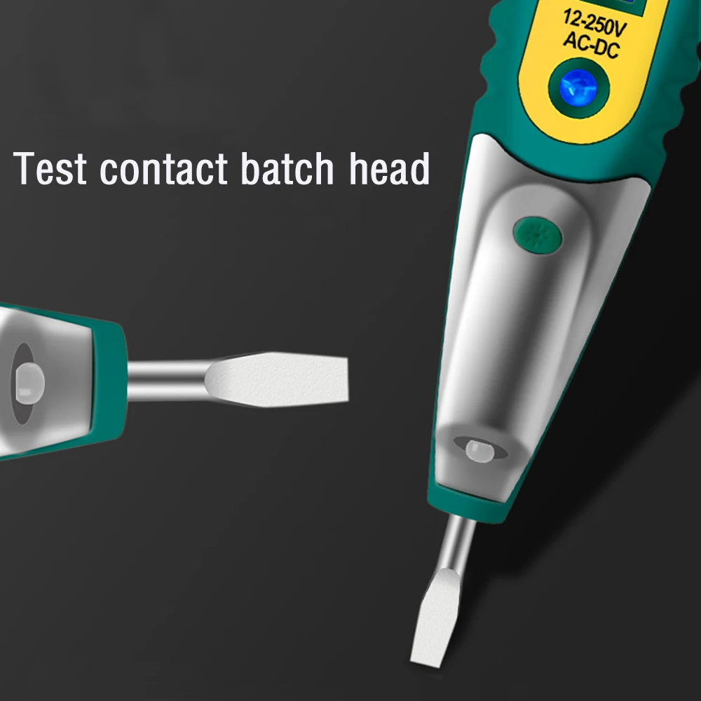 Цифровой тестовый карандаш для электрики с ЖК-дисплеем, отверткой-детектором и диапазоном напряжения от 12 до 250 Вольт.