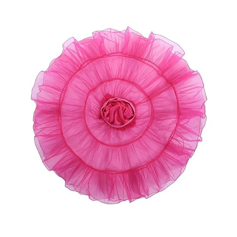 Ярко розовая Пышная юбка пачка с рюшами Милая Красная многослойная мини в