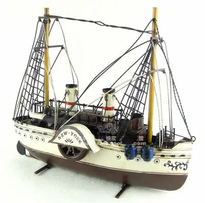 Винтаж ручной работы из кованого железа модель лодка украшение в американском