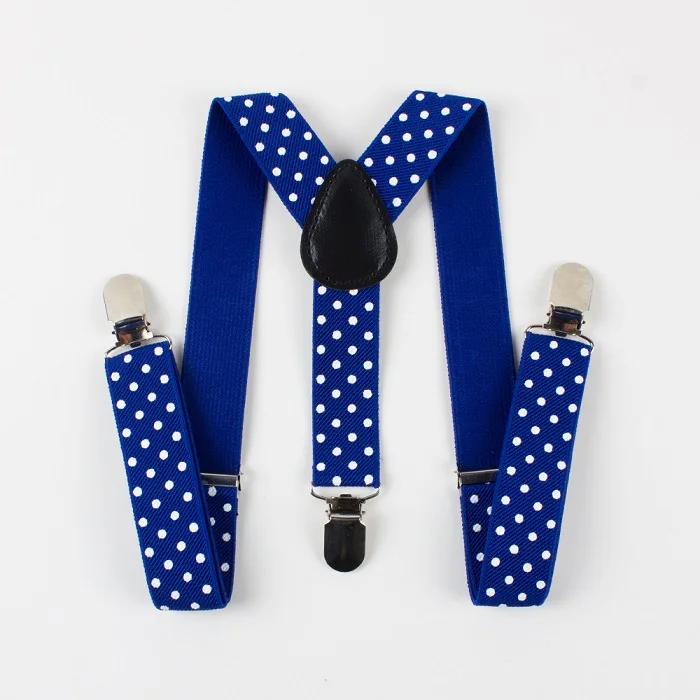 blue 1 предмет, детские костюмы в горошек, подтяжки, 3 зажима, регулируемые рубашки Детские подтяжки для маленьких мальчиков, подтяжки с поясом - Цвет: blue
