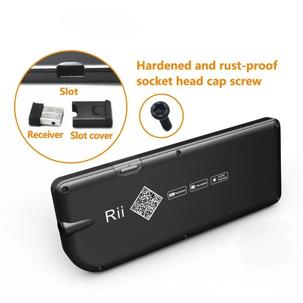 Rii V3 Беспроводная клавиатура 2 4G RF тачпад со светодиодный подсветкой лазерная