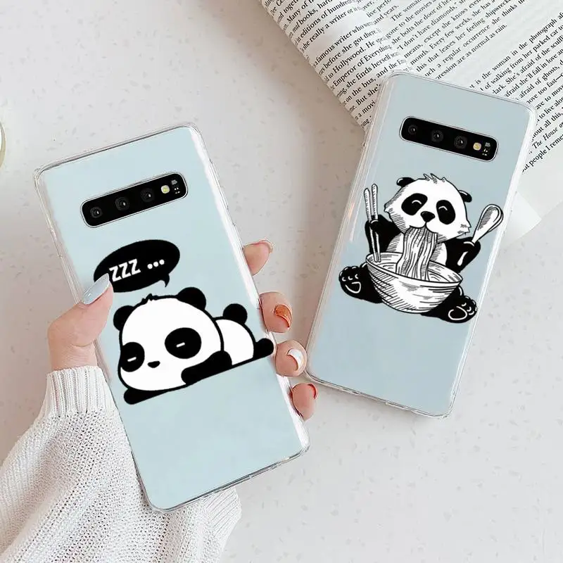 

panda Cute Cartoon animal Phone Case Transparent For Samsung Galaxy A S 7 8 11 21 50 30 81 51 90 5G 20 E Ultra M60S