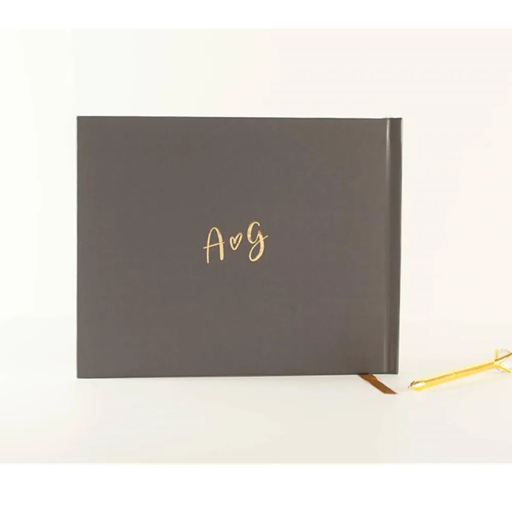 Фольга Золотая Свадебная Гостевая книга на заказ пейзаж монограмма детский душ