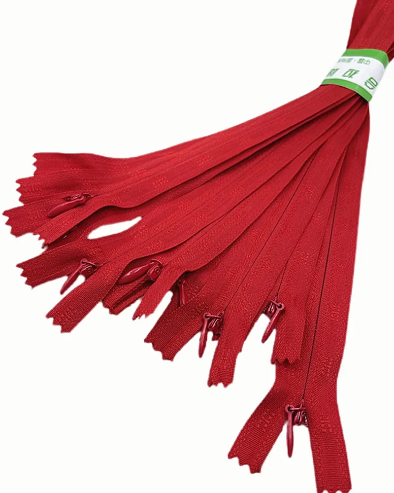 

15pcs/Pack 28cm 3# RED Color Invisible Zippers Nylon Coil Zipper Tailor For Handcraft Sewing Cloth Accessorie