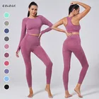 5 шт тренажерный зал комплект бесшовные утягивающиекостюм женский спортивный костюм женск Йога фитнес одежда пуш-ап леггинсы укороченный Футболки с коротким рукавом спортивная одежда костюм, спортивный костюм для бега