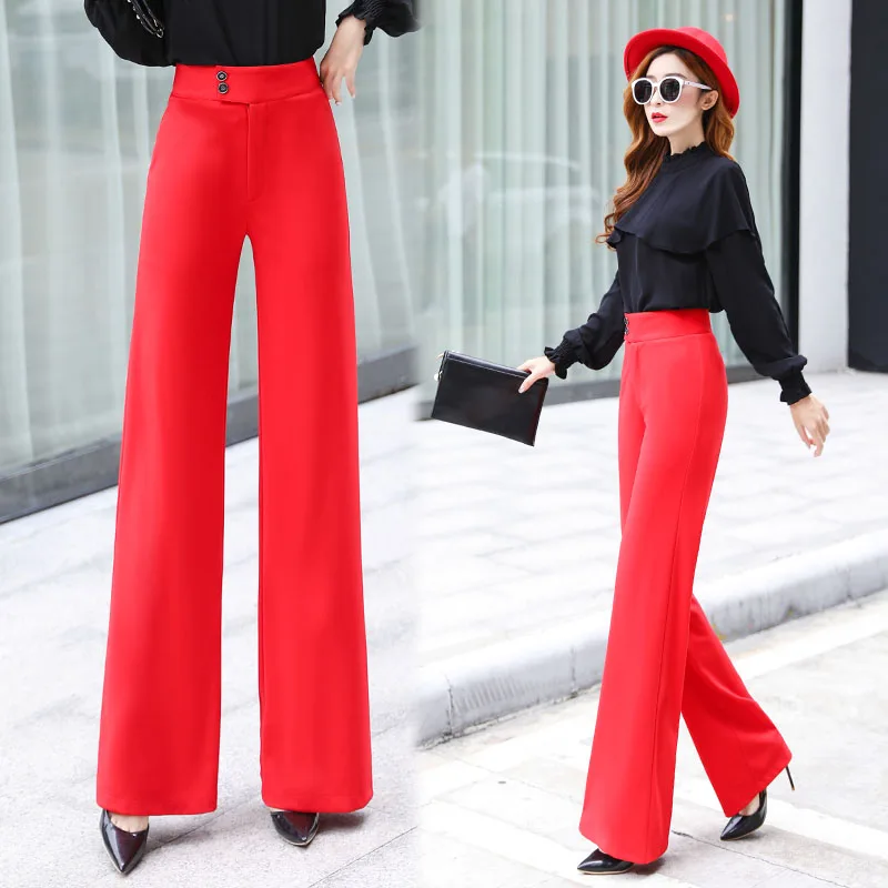 

Fashion Women's Spring and Autumn New Wide Leg Pants High Waist Casual Loose Straight Korean Women's Draped Joker Trousers