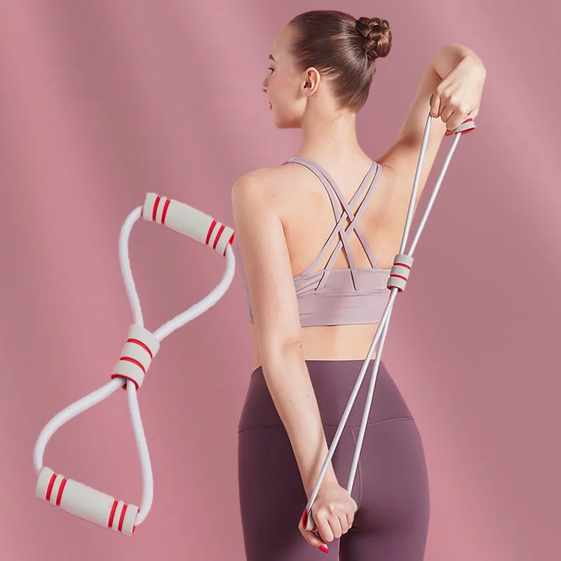 

Фигурка 8, ралли-веревка для домашнего тренажерного зала, оснащение для фитнеса, эластичная лента для йоги, Женский эспандер с открытыми пле...