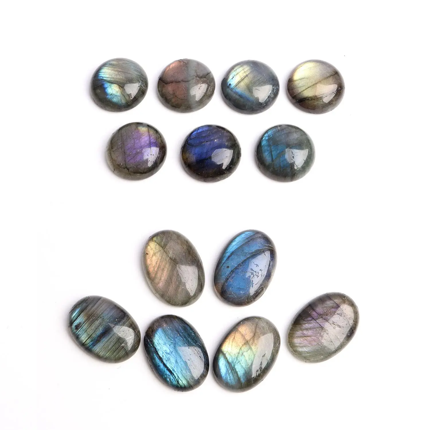 

10pcs Natural Crystal Labradorite Ring Surface Quartz Minerals Quartz Accessories Gemstone Jewelry Decoration Collection Gift