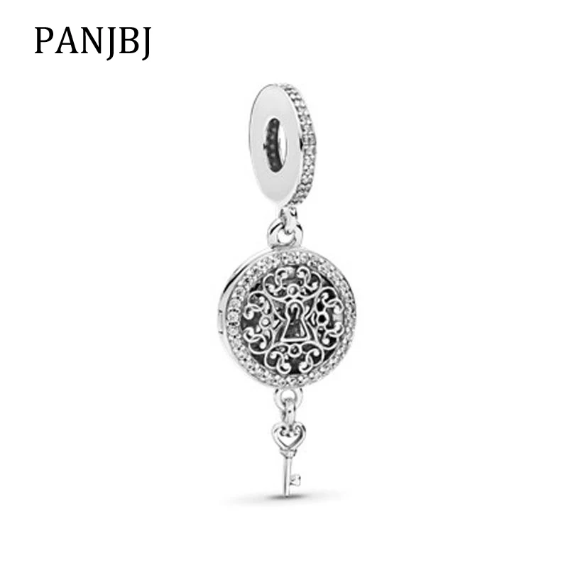 

Real 925 Sterling Silver Bead Cartoon Regal Love Key Pendant Charms Fit Pandora Original Bracelets Necklace DIY Women Jewelry