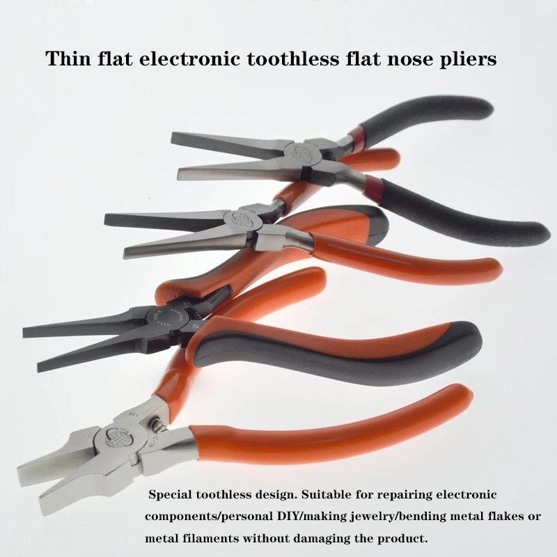 

MILE 4.5 Inch Thin Flat Needle Nose Pliers Electrician Forceps for Jewelry and Handcraft Making Craft Beading Beads Tool