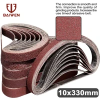 20pcs sanding belts sandpaper abrasive bands 10x330mm for belt grinder accessories wood soft metal polishing 40 800 grits