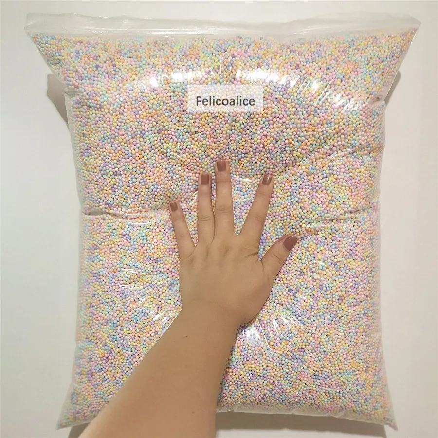 250 g/bolsa Macarons de 2-3,5mm 4-6mm Pastel Mini perlas de espuma de poliestireno de relleno de bolas manualidades DIY-1