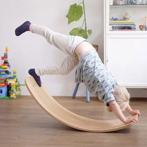 Doki Toy Wooden Balance Board Children Curved Seesaw Yoga Fitness
Equipment Baby Indoor Toys Kids Outdoor Sports 2021