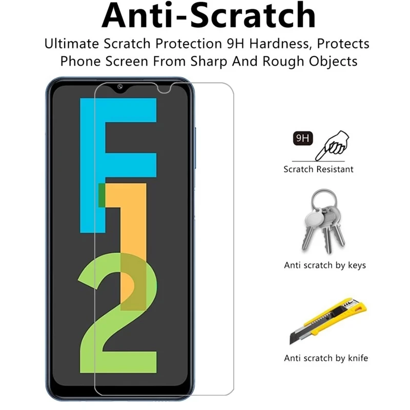 Для Samsung Galaxy F02s / F12 6 5 &quotпрозрачное закаленное стекло 9H 2.5D Премиум-защитная пленка