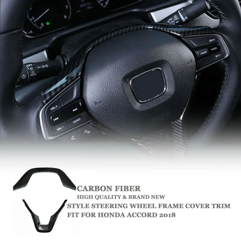 

Luxry Carbon Fiber Style Steering Wheel Frame Cover Trim Fit for Honda Accord 2018