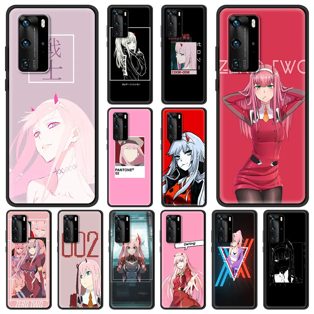 

Zero Two Darling In The FranXX Phone Case Cover Bag For Huawei Y6 Y7 2019 P30 Pro P40 Lite E P Smart Z Shockproof Shell Fundas