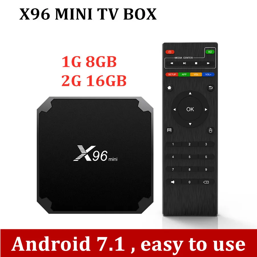 Android tv box X96 мин 7 1X96 2 ГБ/16 ГБ 1 ГБ/8 Amlogic S905W четырехъядерный поддержка 4K 30tps 4 ГГц WiFi