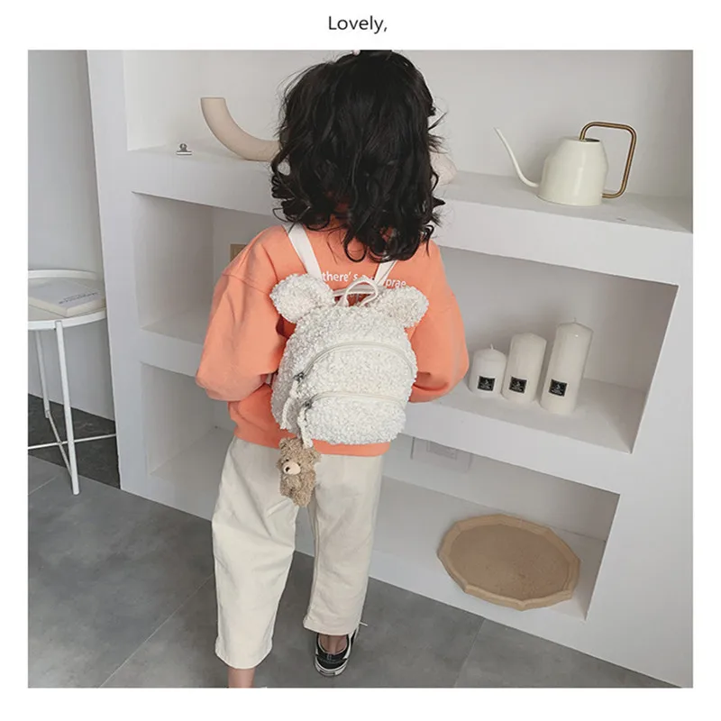 Fashion Kids Girl School Bag Backpack Rucksack Child Students Fleece Shoulder Bags | Багаж и сумки