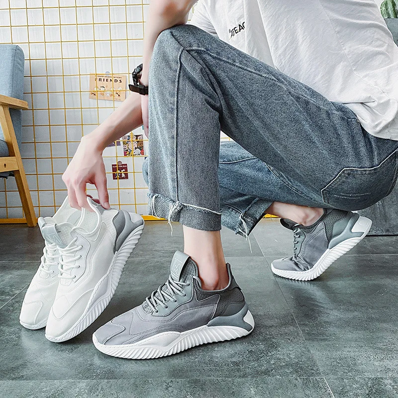 

2020 Fashion Casual Men Sneakers Super Light Lace Up Running Shoes Outdoor Sport Vulcanized Shoe For Walking Training Size 39-44