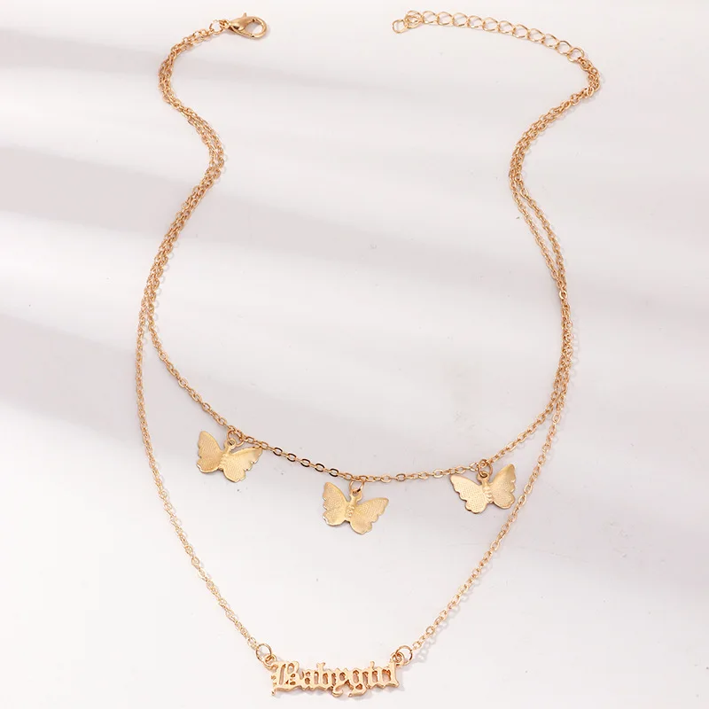 

Butterfly Charm Chokers Necklace for Women Initial Babygirl Chocker Fashion Bowknot Statement Necklace Summer Jewelry for Girls