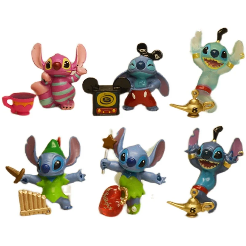 6 шт./компл. Забавный Ститч косплей Чеширский кот Аладдин экшн-фигурки куклы