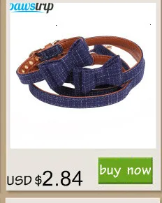 Pawstrip Золотое платье с цветами с бантом собачий ошейник поводок 0,5 дюймов Ширина мягкий кожаный поводок собаки бандана поводок для маленьких щенок
