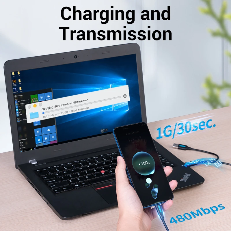 Фото Vention Тип C двойной USB с блоком питания 3A кабель для быстрой зарядки и передачи Vention Тип C двойной USB с блоком питания 3A кабель для быстрой зарядки и передачи
