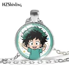 2021 Новое ожерелье с кулоном моя геройская Академия аниме-подвески круглые стеклянные ожерелья с фотографией 25 мм Ювелирные изделия Подарки веер