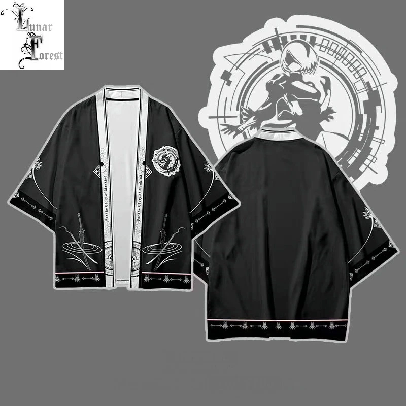 

Game NieR:Automata 3D Printing Japanese Kimono Haori Yukata Cosplay Women/Mens Kpop Summer Casual New Short Sleeve Cardigan