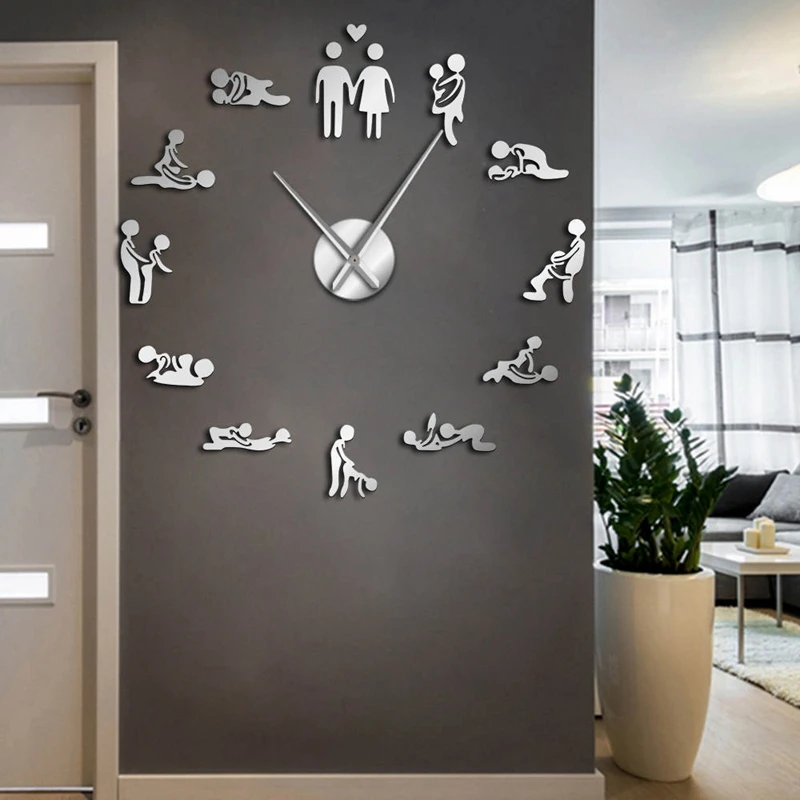 Сексуальные декоративные настенные часы для взрослой комнаты DIY секс любовь
