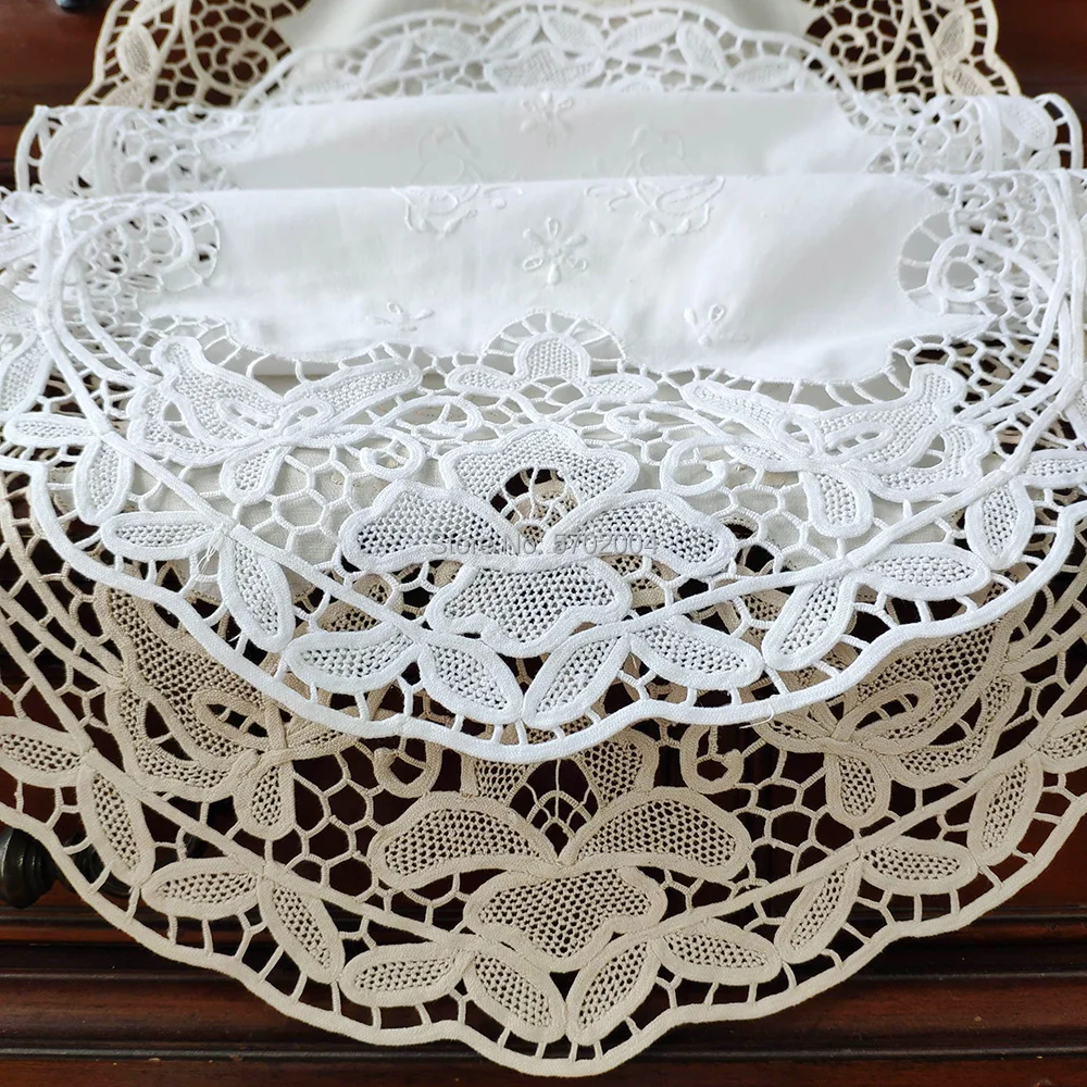 Handmade Lace Hand-embroidered Cotton Retro Nostalgic Style Tablecloth | Дом и сад